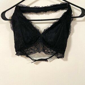 Gilly Hicks Black Lace Triangle Halter Bralette Size S